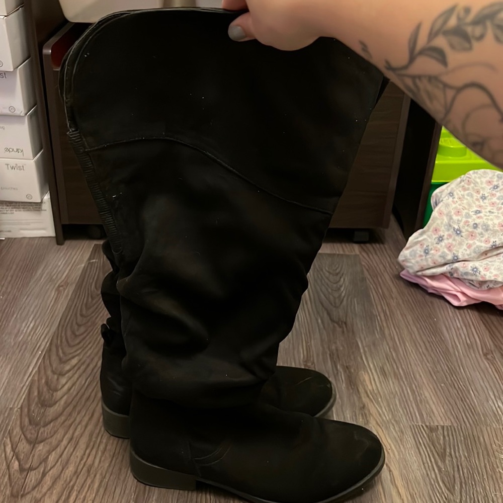 Knee high wide calf boots